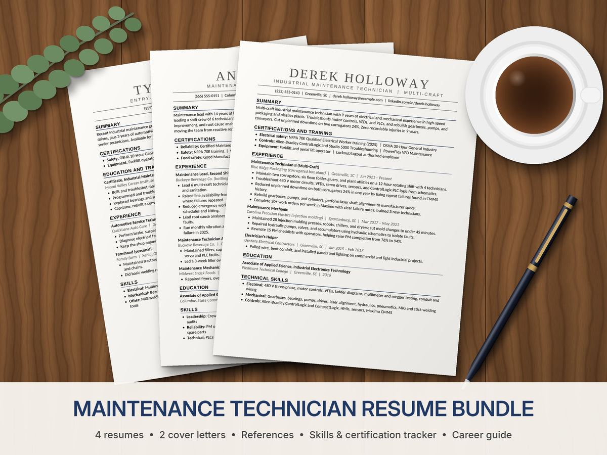 Maintenance Technician Resume Template