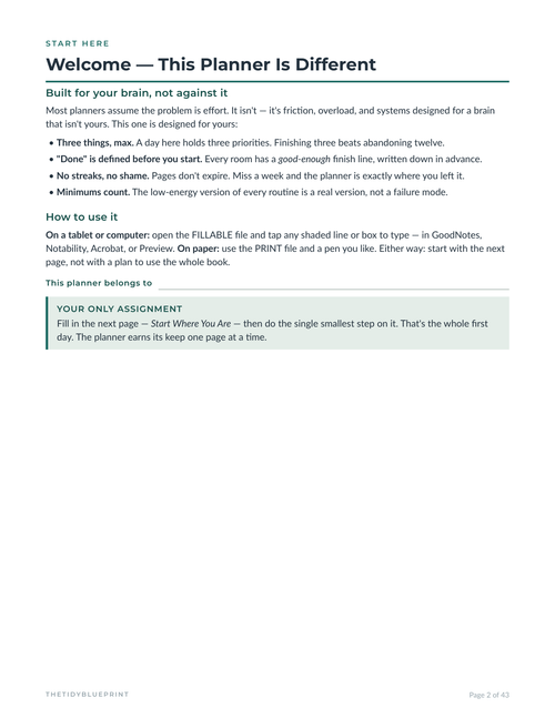 ADHD-Friendly Home Planner