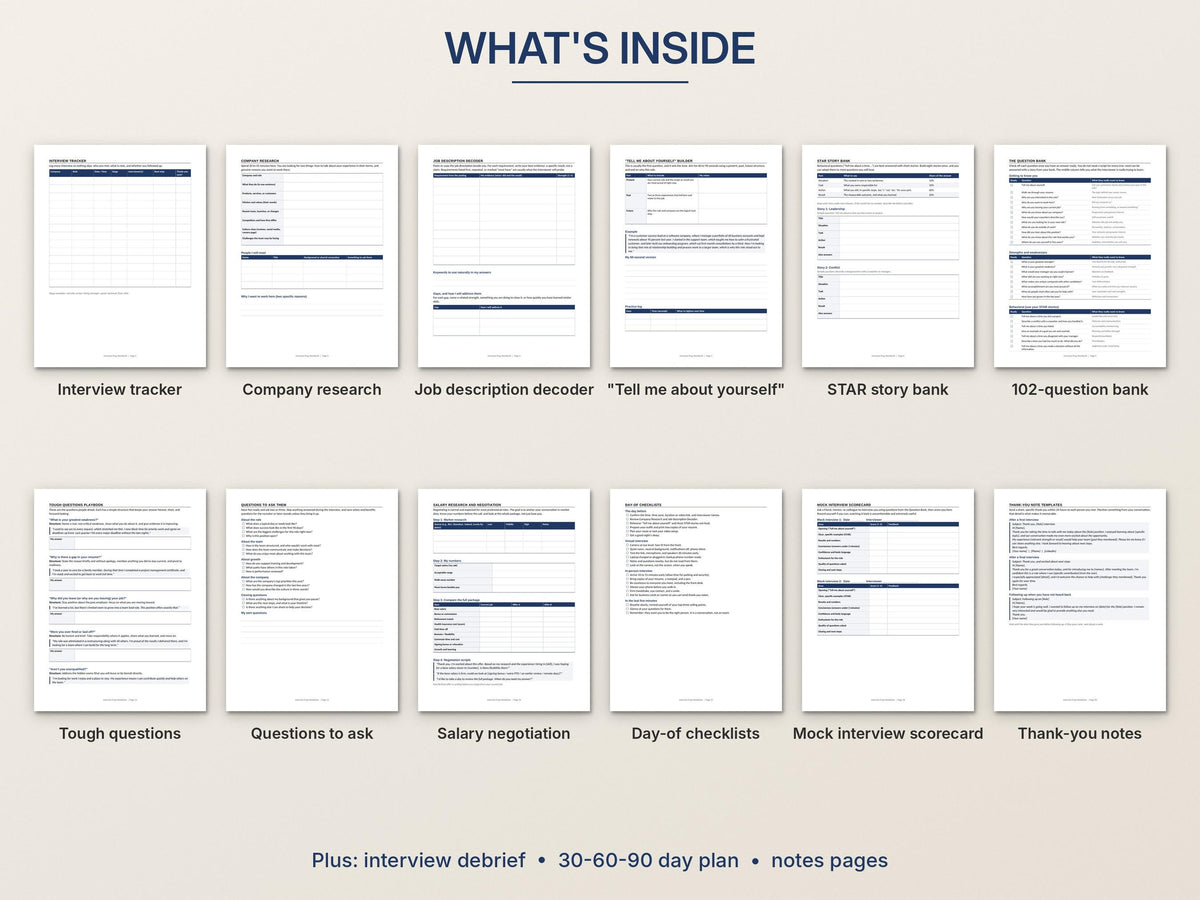 Interview Prep Workbook Printable