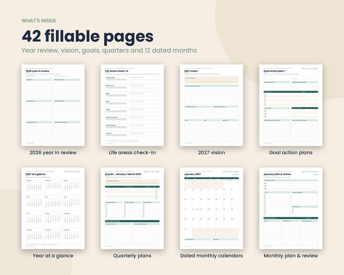 2027 Annual Planner & Goal Workbook