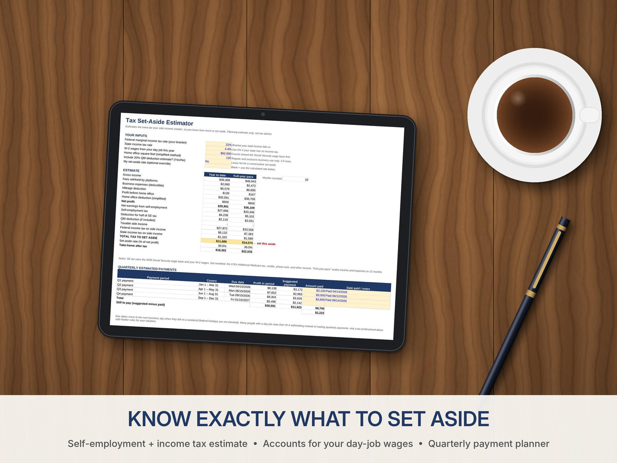 Side Hustle Bookkeeping Spreadsheet – Income, Expenses and Mileage for Excel and Google Sheets