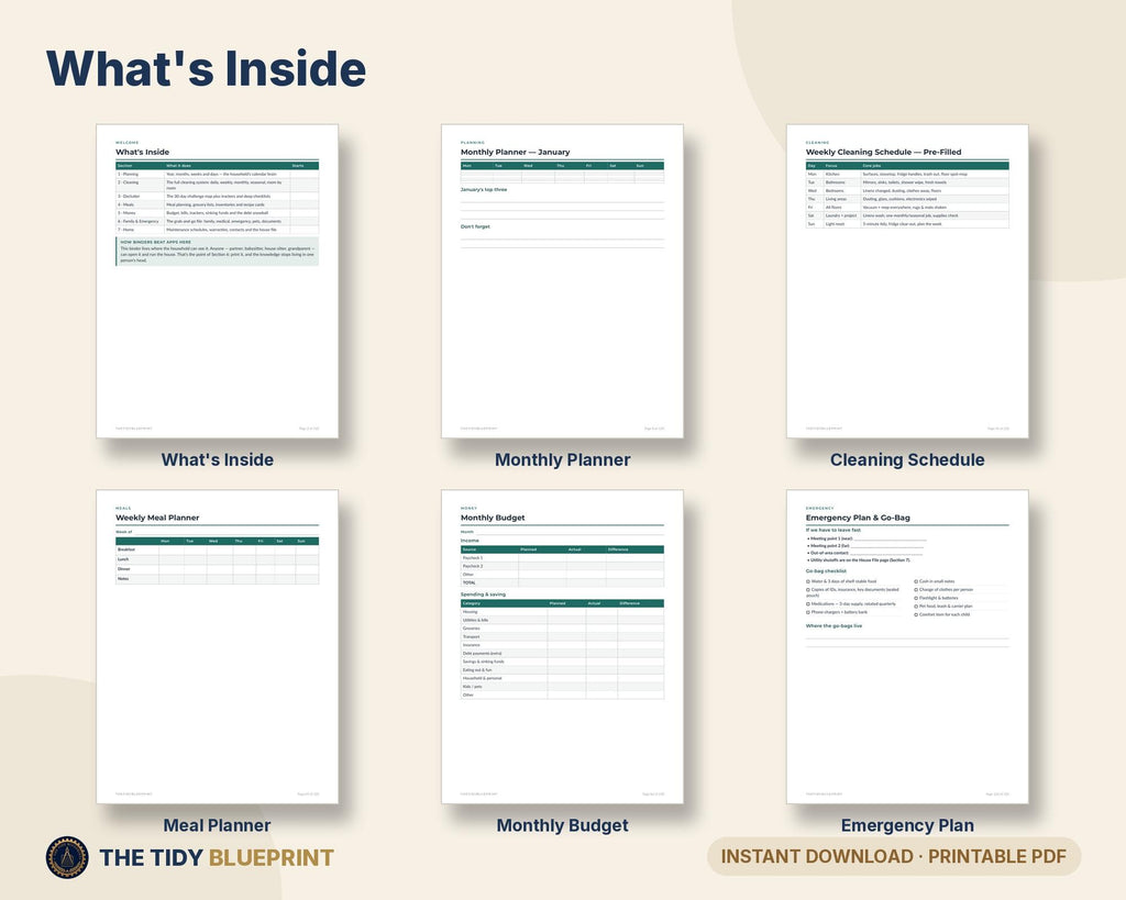 Home Reset Blueprint Binder