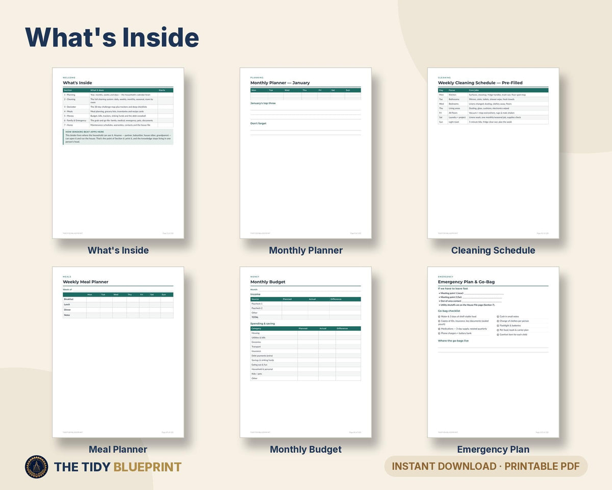 Home Reset Blueprint Binder