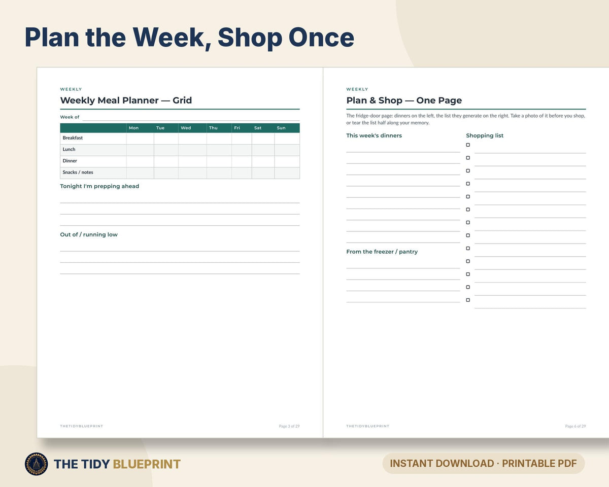 Meal Planning & Kitchen Binder