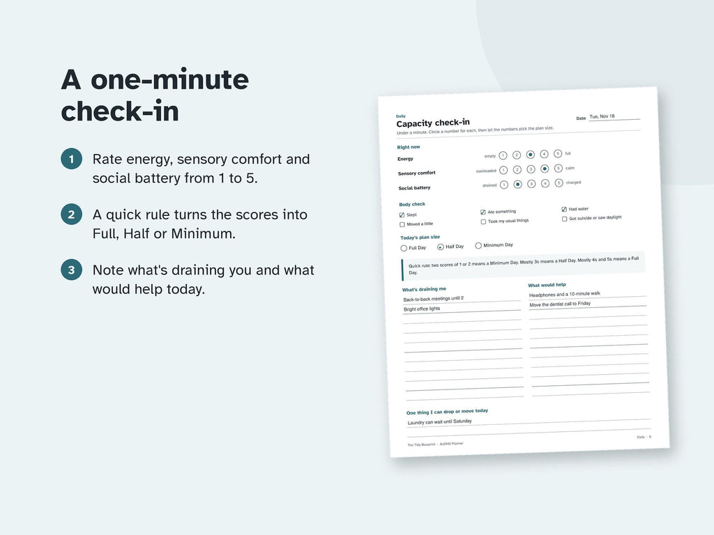 AuDHD Planner for Adults – Undated ADHD and Autism Printable, Fillable, Digital PDF