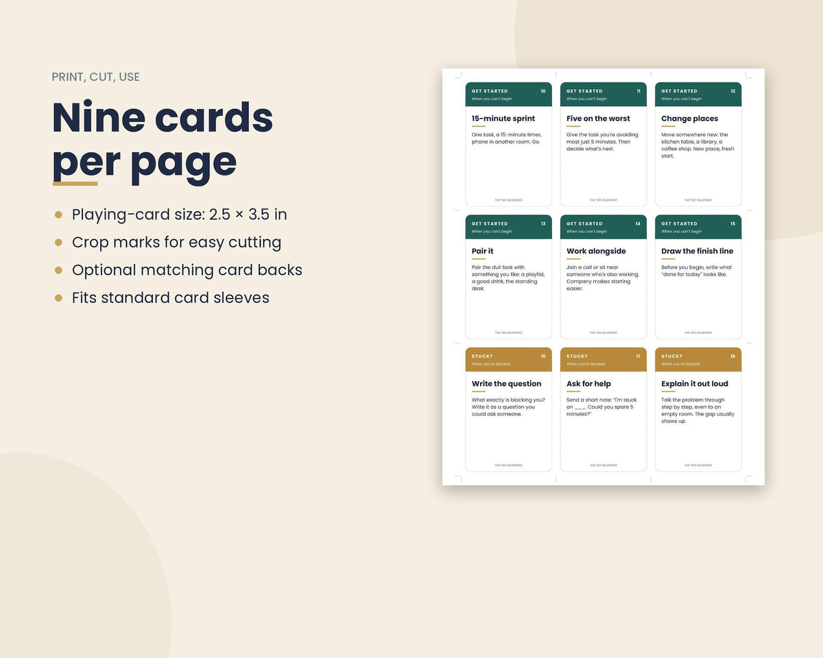Task Starter Card Deck