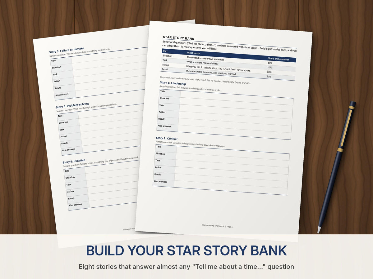 Interview Prep Workbook Printable