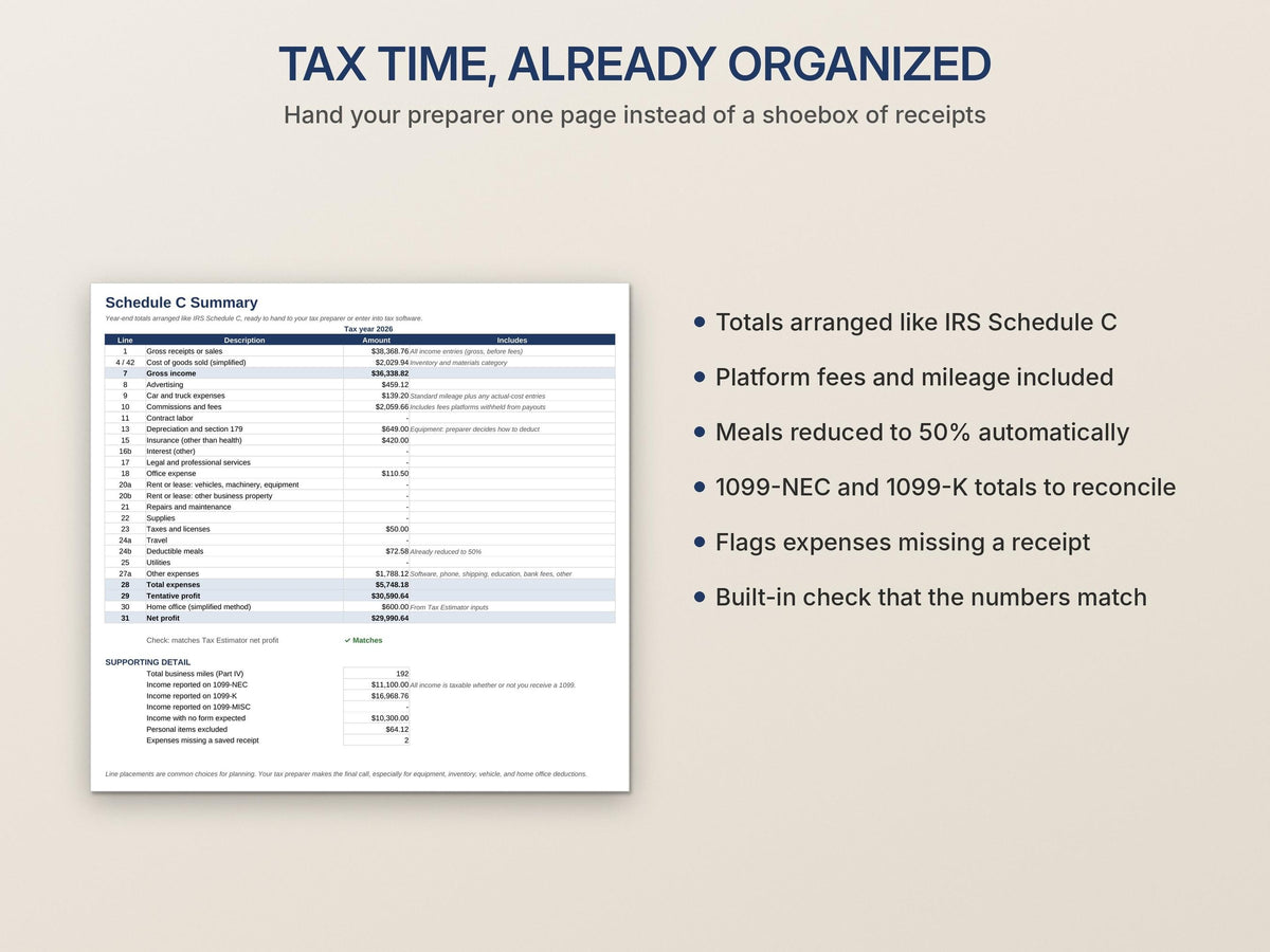 Side Hustle Bookkeeping Spreadsheet – Income, Expenses and Mileage for Excel and Google Sheets