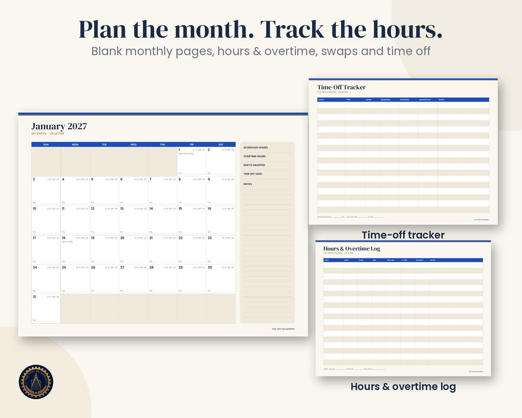 2027 Shift Work Calendar-Printable Crew Schedules and Excel/Google Sheets Generator