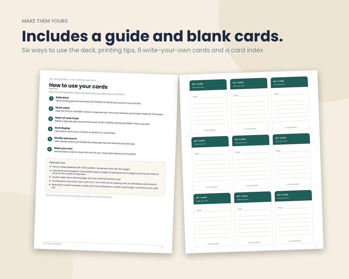 Task Starter Card Deck