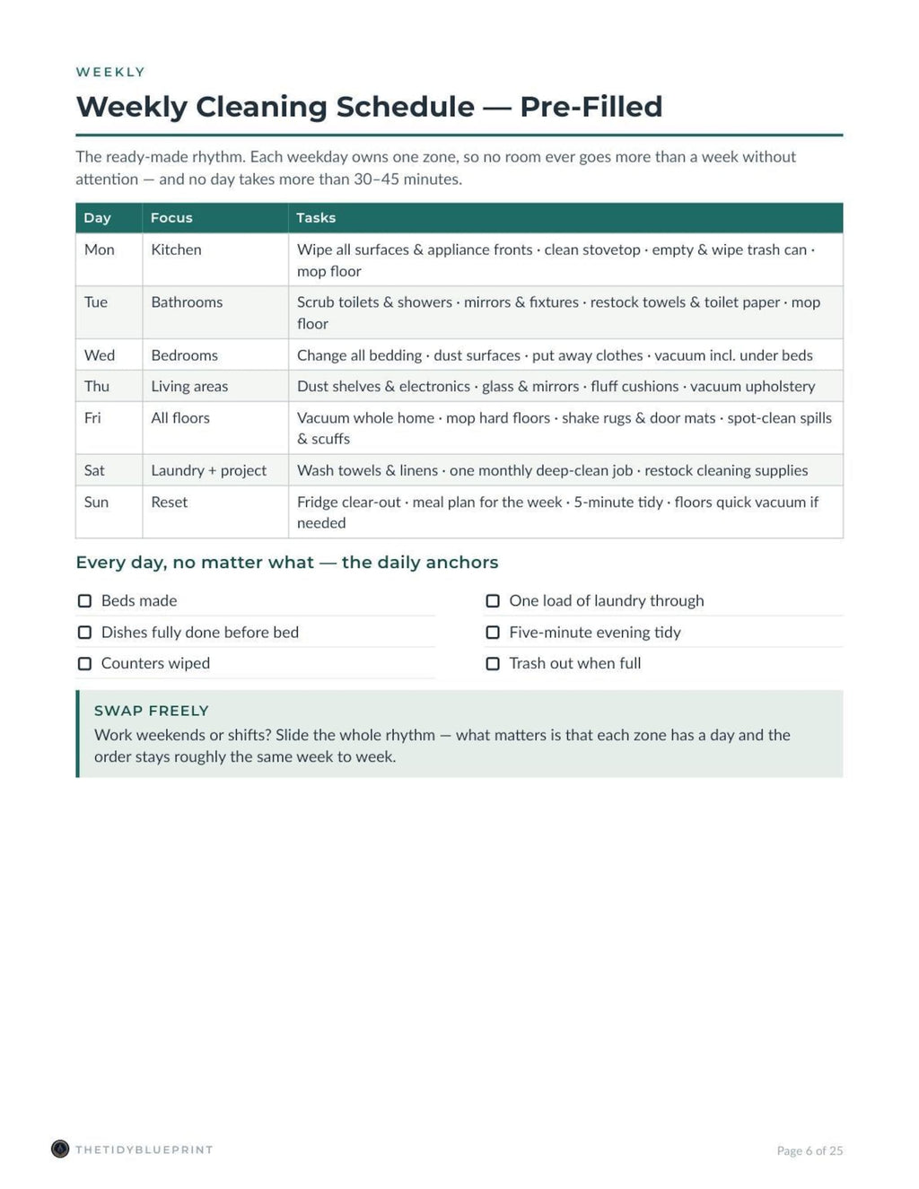 Cleaning Schedule System