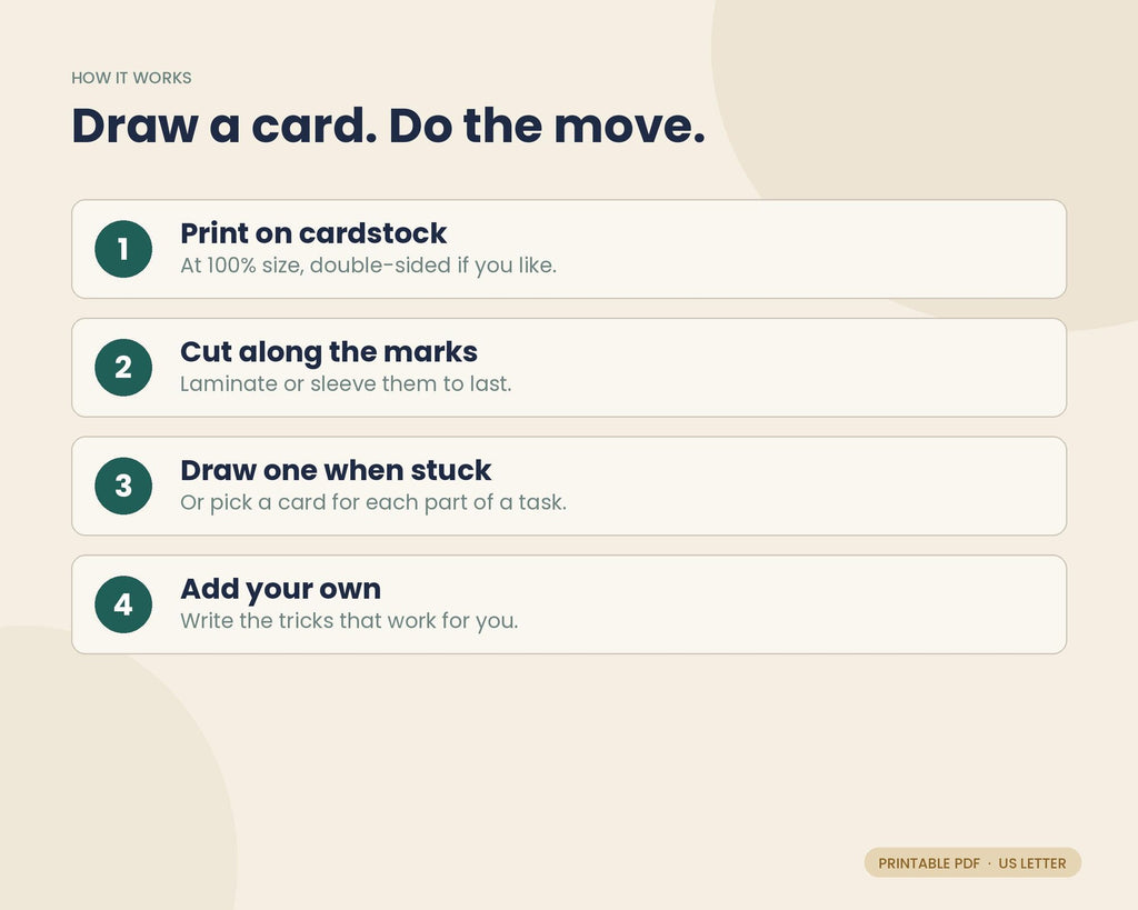 Task Starter Card Deck