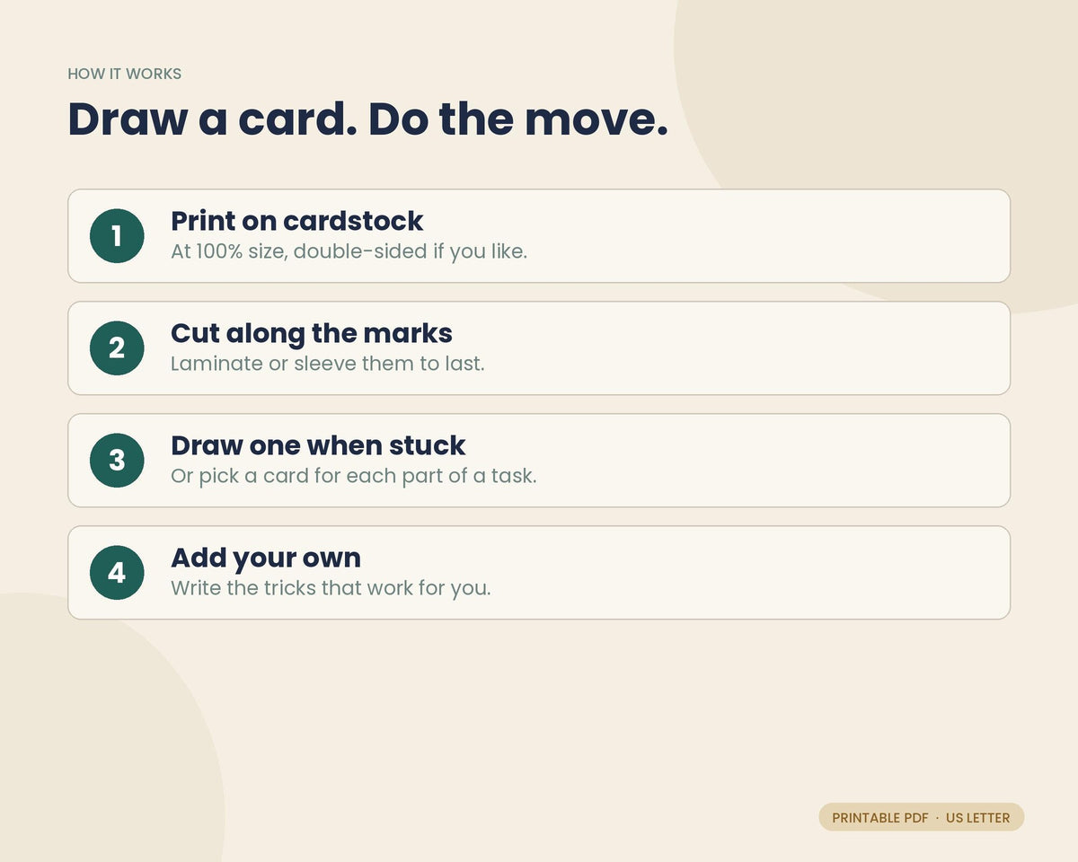 Task Starter Card Deck