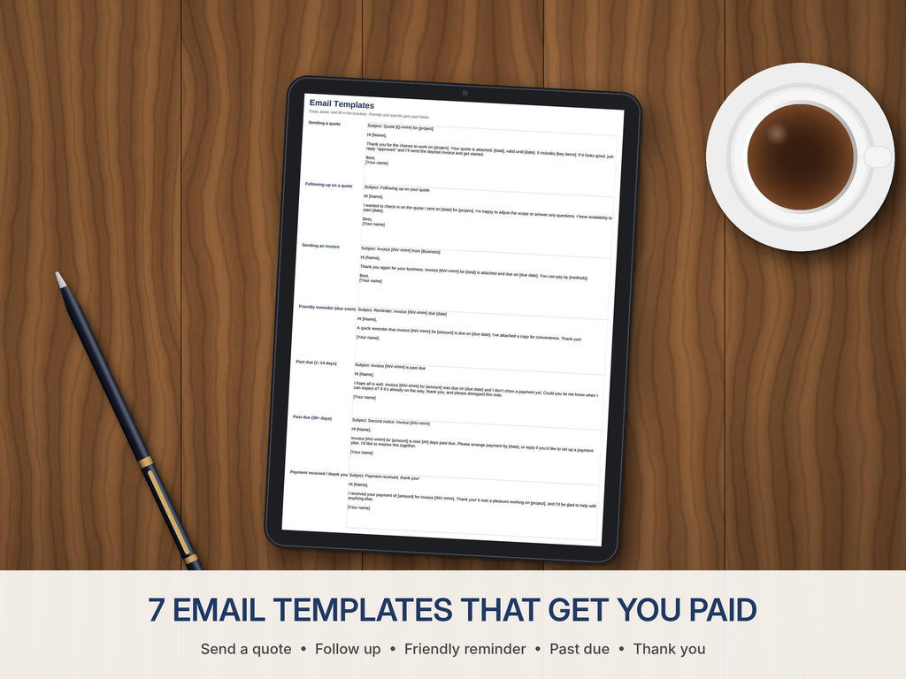 Invoice Tracker and Quote Templates for Excel and Google Sheets – Payments and Overdue Balances
