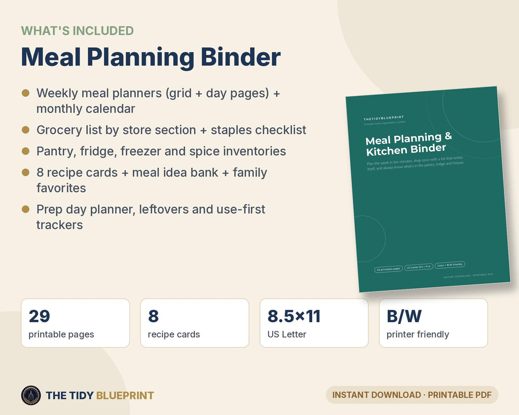 Meal Planning & Kitchen Binder