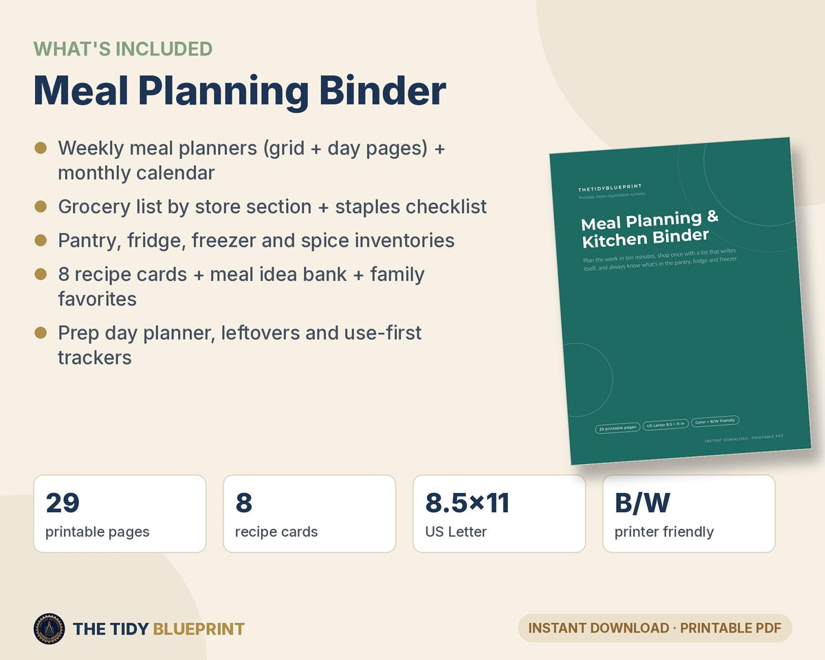 Meal Planning & Kitchen Binder