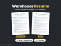 Warehouse Resume Template