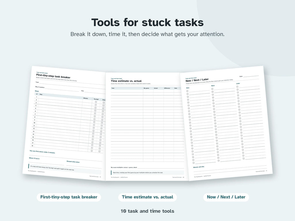 AuDHD Planner for Adults – Undated ADHD and Autism Printable, Fillable, Digital PDF