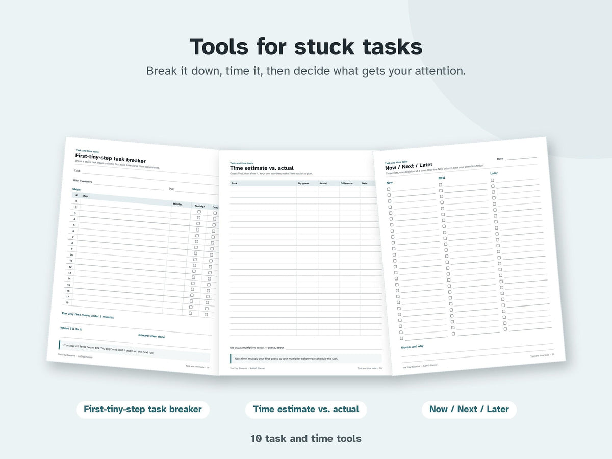 AuDHD Planner for Adults – Undated ADHD and Autism Printable, Fillable, Digital PDF