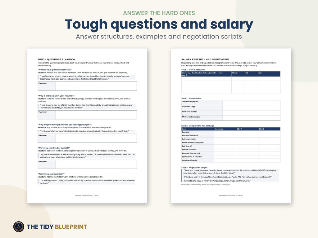 Interview Prep Workbook Printable