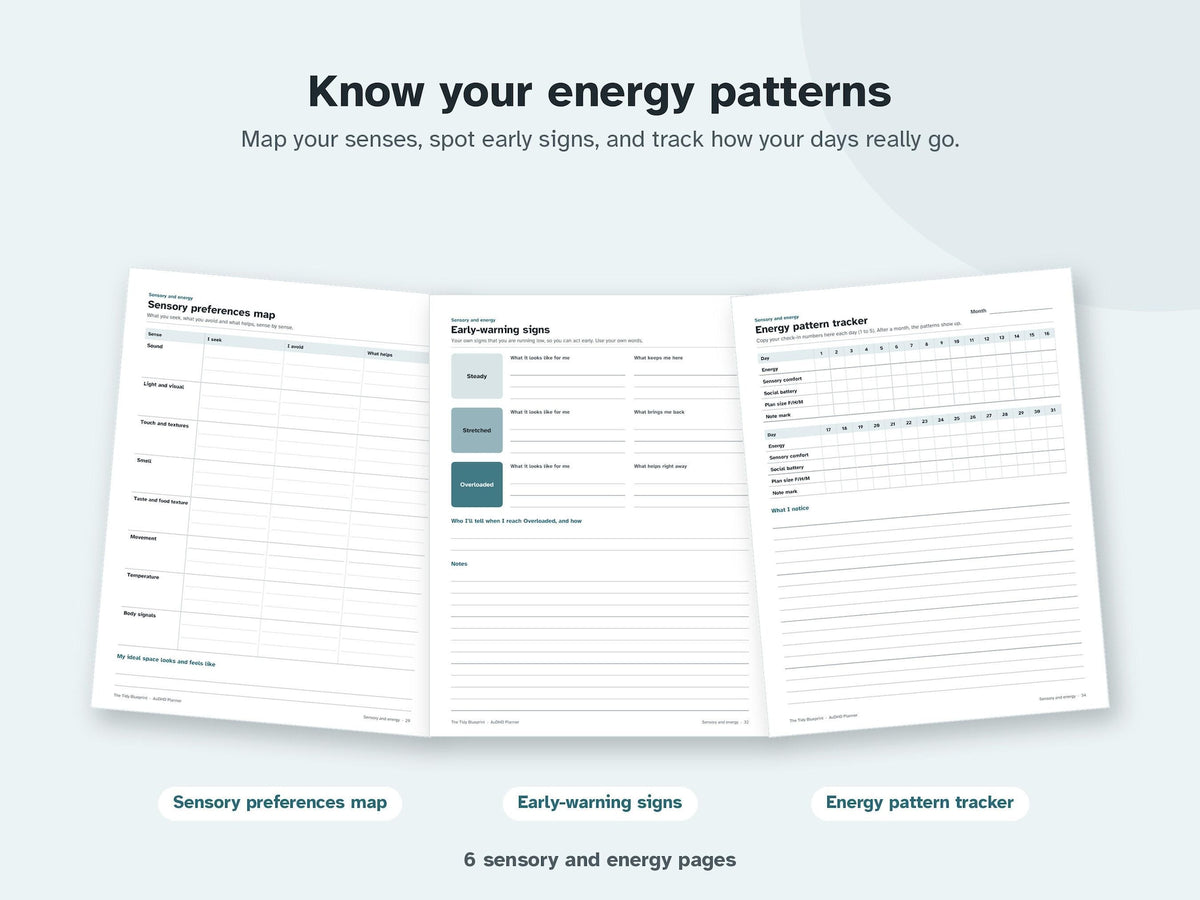 AuDHD Planner for Adults – Undated ADHD and Autism Printable, Fillable, Digital PDF