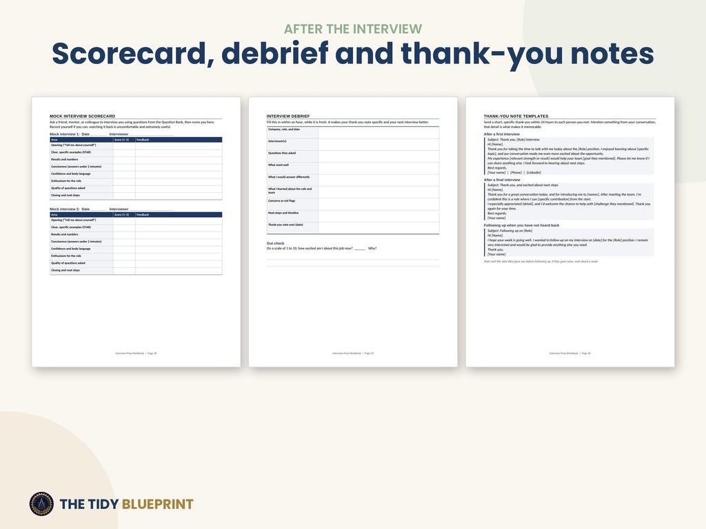 Interview Prep Workbook Printable