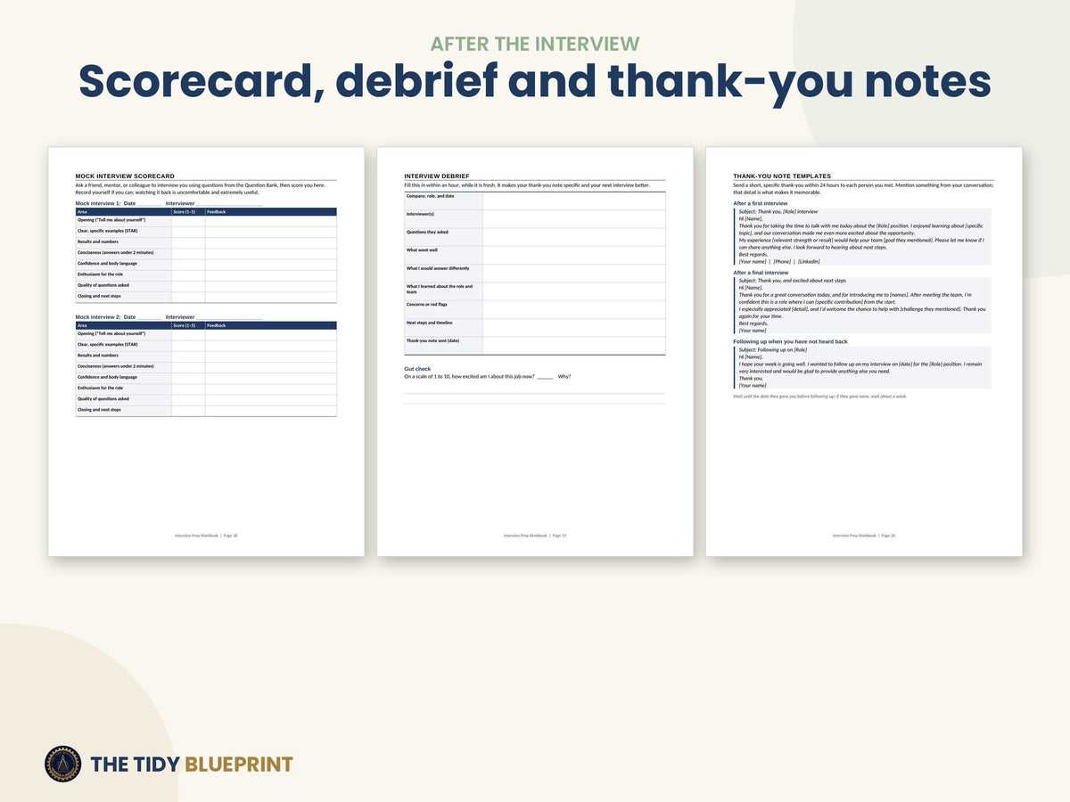 Interview Prep Workbook Printable