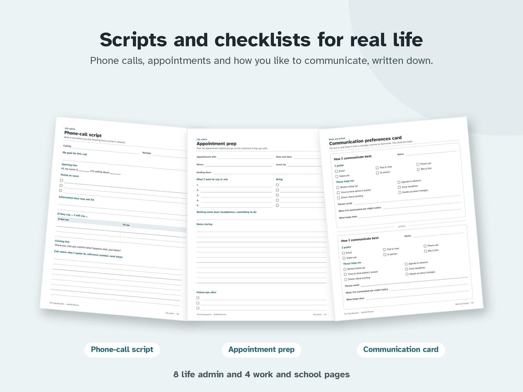 AuDHD Planner for Adults – Undated ADHD and Autism Printable, Fillable, Digital PDF