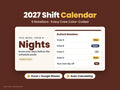 2027 Shift Work Calendar-Printable Crew Schedules and Excel/Google Sheets Generator